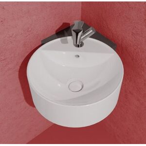 Ceramica Flaminia Lavabo suspendu Twin Set 42 Slim  - LAVABO AVEC SUPPORT D'ANGLE