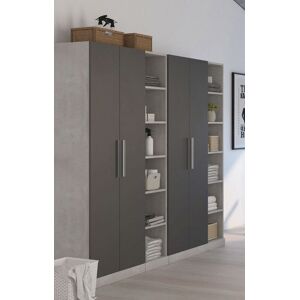 LEGNOBAGNO Colonnes équipées cm 210 - Grigio Antracite Opaco - Grigio Metal Opaco