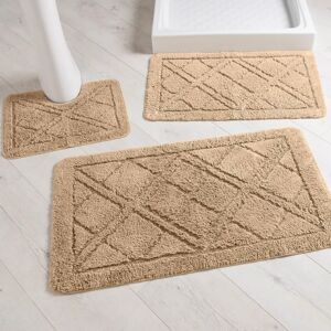 Tapis de bain losanges - Blancheporte Beige Tapis de bain : 70x120cm