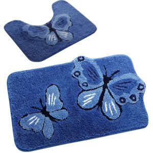 Blancheporte Tapis de bain fantaisie Papillons - Blancheporte Bleu Tapis de bain : 60x100cm