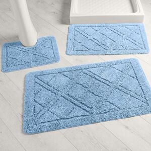 Tapis de bain losanges - Blancheporte Bleu Contour : 50x40cm