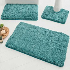 Tapis de bain uni moelleux microfibre - Blancheporte Turquoise Tapis de bain : 50x80cm