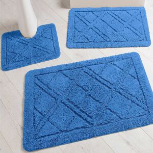 Tapis de bain losanges - Blancheporte Bleu Contour : 50x40cm