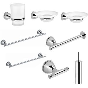 Set 8 accessoires muraux pour la salle de bains Gedy Genziana chromés poli GE99-13