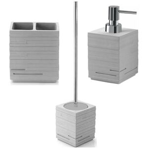 Set de meubles de salle de bains Gedy Quadrotto gris QU33-81-98