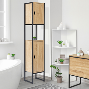 IDMarket Meuble colonne salle de bain style industriel