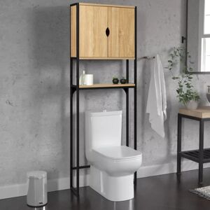 IDMarket Meuble toilette industriel bois et métal