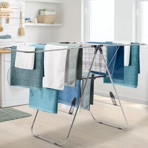 IDMarket Étendoir à linge horizontal pliable gris