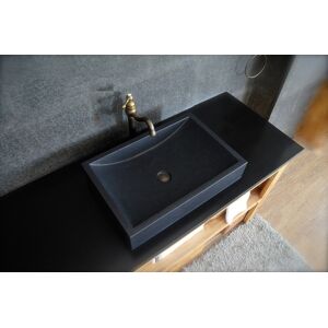 Vasque en pierre granit noir vA©ritable luxe TORRENCE SHADOW