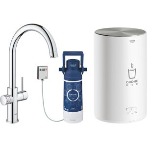 Grohe mitigeur monocommande a C RED DUO avec chaudiere pour eau bouillante instantanee 30083001 (Boiler M - acier chrome)