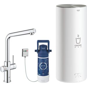 Grohe mitigeur monocommande a L RED DUO avec chaudiere pour eau bouillante instantanee 30325001 (Boiler L - acier chrome)