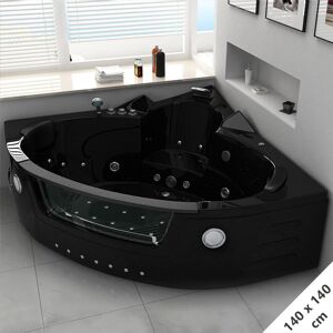 Distribain Baignoire Balnéo d'angle Maeva Black 39 jets