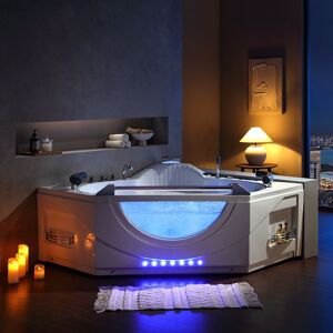 Distribain Baignoire Balneo d'angle Amazonia whirlpool 44 jets + massage des cervicales