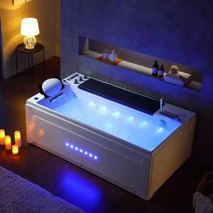 Distribain Baignoire balneo rectangulaire Monte-Cristo 40 jets + massage des cervicales