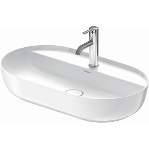 vasque à poser Duravit Luv 03807000001 70x40cm, sol, trou pour robinetterie 2000 , sans trop-plein, avec rangée de trous pour robinetterie, blanc WonderGliss - Publicité