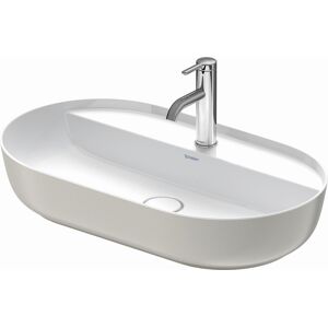 vasque à poser Duravit Luv 03807023001 70x40cm, sol, trou pour 2000 , sans trop-plein, avec plateforme pour trou pour robinetterie, blanc / gris satiné WonderGliss - Publicité