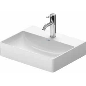 Duravit DuraSquare lavabo 23565000401 50x40cm, sans trop-plein, avec plage de robinetterie, 2 trous pour robinetterie, blanc WonderGliss