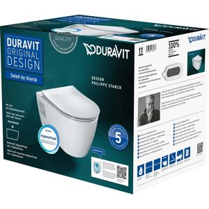 Duravit Soleil by Starck mural WC match3 set 45860920A1 avec siege WC , sans rebord, blanc Hygiene Glaze