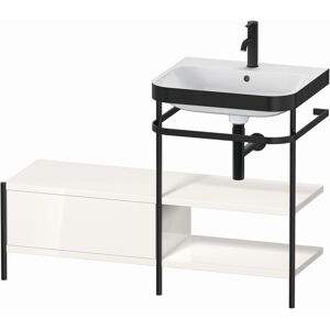 Combinaison lavabo pour meuble Duravit Happy D.2 Plus HP4745O2222 120 x 49 cm, 1 trou pour robinet, brillant blanc , avec console en métal - Publicité