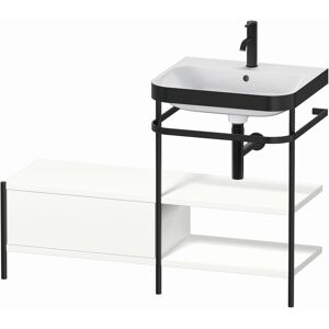 Combinaison lavabo pour meuble Duravit Happy D.2 Plus HP4745O3636 120 x 49 cm, 1 trou pour robinetterie, blanc , avec console en métal - Publicité