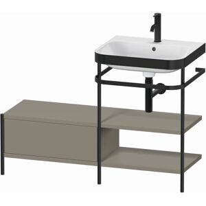 Combinaison lavabo pour meuble Duravit Happy D.2 Plus HP4745O9292 120 x 49 cm, 1 trou pour robinetterie, finition gris pierre satiné, avec console en métal - Publicité