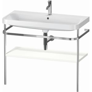 Combinaison lavabo pour meuble Duravit Happy D.2 Plus HP4838O3636 97,5 x 49 cm, 1 trou pour robinetterie, blanc , avec console en métal - Publicité