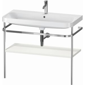 Combinaison lavabo pour meuble Duravit Happy D.2 Plus HP4838O3939 97,5 x 49 cm, 1 trou pour robinetterie, nordic blanc , avec console en métal - Publicité