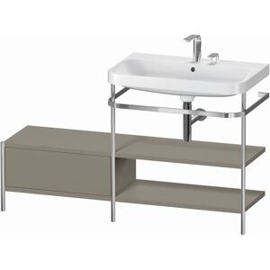 Combinaison lavabo Duravit Happy D.2 Plus HP4847E9292 140 x 49 cm, 2 trous pour robinetterie, finition gris pierre satiné, avec console en métal - Publicité