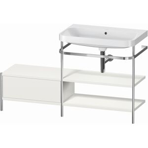 Combinaison lavabo pour meuble Duravit Happy D.2 Plus HP4847N3939 140 x 49 cm, sans trou pour robinetterie, nordic blanc , avec console en métal - Publicité