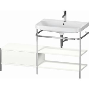 Combinaison lavabo pour meuble Duravit Happy D.2 Plus HP4847O3636 140 x 49 cm, 1 trou pour robinetterie, blanc , avec console en métal - Publicité