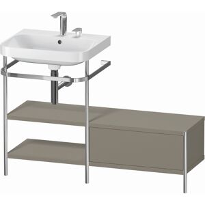 Combinaison lavabo Duravit Happy D.2 Plus HP4850E9292 120 x 49 cm, 2 trous pour robinetterie, finition gris pierre satiné, avec console en métal - Publicité