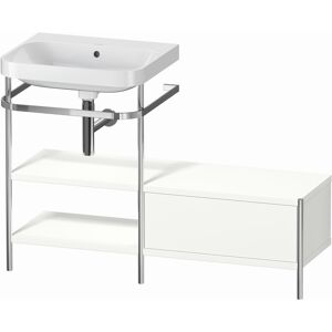 Combinaison lavabo pour meuble Duravit Happy D.2 Plus HP4850N3636 120 x 49 cm, sans trou pour robinetterie, blanc , avec console en métal - Publicité