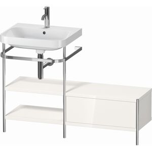 Combinaison lavabo pour meuble Duravit Happy D.2 Plus HP4850O2222 120 x 49 cm, 1 trou pour robinet, brillant blanc , avec console en métal - Publicité