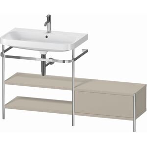 Combinaison lavabo Duravit Happy D.2 Plus HP4852O6060 140 x 49 cm, 1 trou pour robinetterie, finition taupe satiné, avec console en métal - Publicité