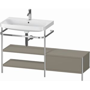 Combinaison lavabo pour meuble Duravit Happy D.2 Plus HP4852O9292 140 x 49 cm, 1 trou pour robinetterie, finition gris pierre satiné, avec console en métal - Publicité