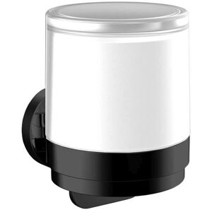 Emco Round distributeur de savon liquide à une main 432113301 noir, modèle mural, tasse à enfiler verre cristal satiné - Publicité