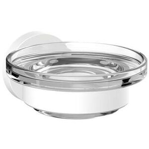 Emco Round porte-savon 433013900 blanc, bol en verre cristal clair, dans support - Publicité