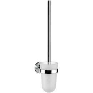 Emco Polo 071500100 Porte-balai de WC, cristal, satine, brosse chrome, type mural