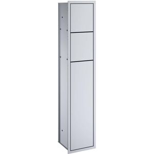 Emco Asis 978305050 Modules toilettes, version encastrable, Porte papier reserve, Porte papier, porte-balai de WC, aluminium/aluminium