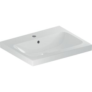Geberit iCon lavabo 501847001 60x48cm, trou de robinetterie central, avec trop - plein, pour plan de travail, blanc