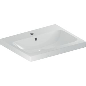 Geberit iCon lavabo 501847002 60x48cm, trou de robinetterie central, avec trop - plein, pour le plan de travail, blanc KeraTect