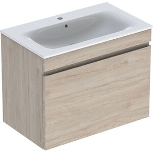 Geberit Renova Plan meuble vasque 501916008 80x62,2x48cm, corps enduit noyer clair, vasque blanc / KeraTect