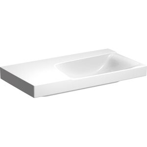 Geberit Xeno² lavabo 500536011 90x48cm, blanc KeraTect, étagère à gauche, sans trou pour robinetterie - Publicité