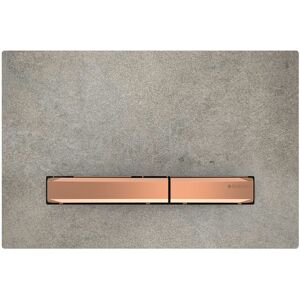 Geberit Sigma 50 115670JV2 Plaque de recouvrement aspect beton, plaque / bouton or rouge, pour double chasse