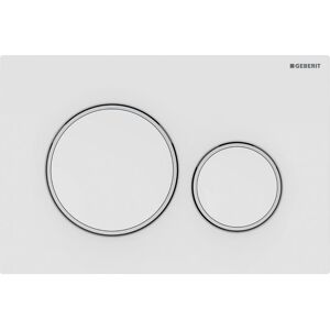 Geberit Sigma 20 plaque de declenchement 115882111 Plaque / bouton blanc , bague blanc mat, pour double chasse