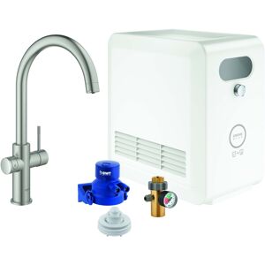 Grohe Blue Melangeur de cuisine professionnel a levier unique 31323DC2 supersteel, kit de demarrage, bec C, Bluetooth / WIFI