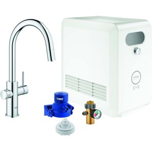 Grohe Blue Melangeur de cuisine professionnel a levier unique 31325002 chrome, kit de demarrage, bec C, Bluetooth / WIFI