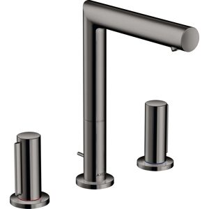 Hansgrohe Axor Uno 3 trous mitigeur lavabo 45133330 projection 183mm, avec poignées zéro, tirette garniture de vidange , chrome noir poli - Publicité