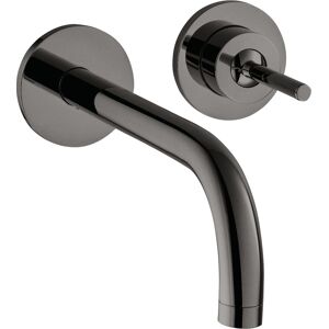 Hansgrohe Axor Uno set de finition 38116330 mitigeur lavabo encastre, poignee a epingle, rosaces, saillie 225 mm, chrome noir poli