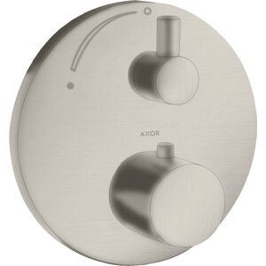 Hansgrohe Axor Uno set de finition 38700800 thermostat encastré, avec robinet d'arrêt, aspect acier inoxydable - Publicité